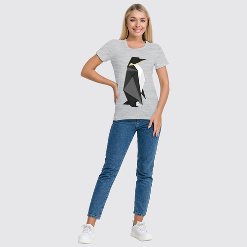 Заказать женскую футболку в Москве. Футболка классическая Полигональный Пингвин от printik - готовые дизайны и нанесение принтов.