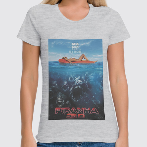 Заказать женскую футболку в Москве. Футболка классическая Piranha / Пираньи от KinoArt - готовые дизайны и нанесение принтов.