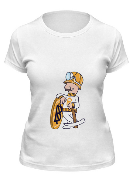 Заказать женскую футболку в Москве. Футболка классическая Bitcoin Miner от kvlr.rss - готовые дизайны и нанесение принтов.
