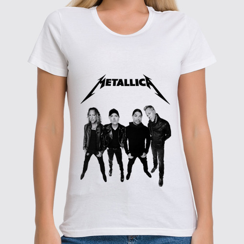 Заказать женскую футболку в Москве. Футболка классическая Metallica от Vladec11 - готовые дизайны и нанесение принтов.