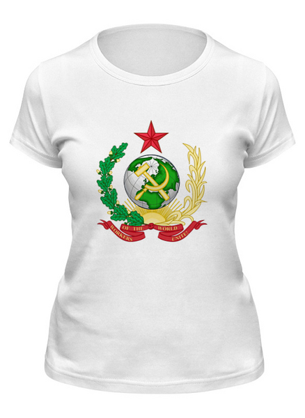 Заказать женскую футболку в Москве. Футболка классическая Серп и молот от THE_NISE  - готовые дизайны и нанесение принтов.
