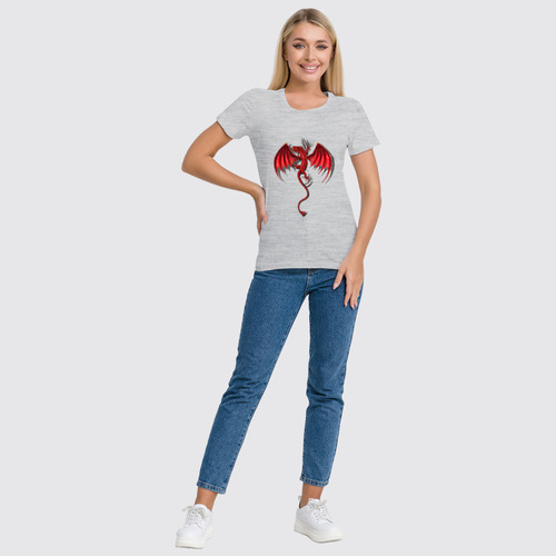 Заказать женскую футболку в Москве. Футболка классическая Красный Дракон от printik - готовые дизайны и нанесение принтов.