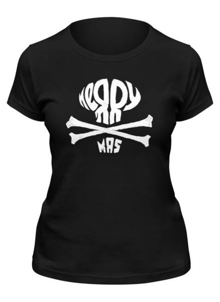 Заказать женскую футболку в Москве. Футболка классическая Skull X-MAS от balden - готовые дизайны и нанесение принтов.