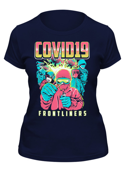 Заказать женскую футболку в Москве. Футболка классическая ☣ Coronavirus ☣ от balden - готовые дизайны и нанесение принтов.