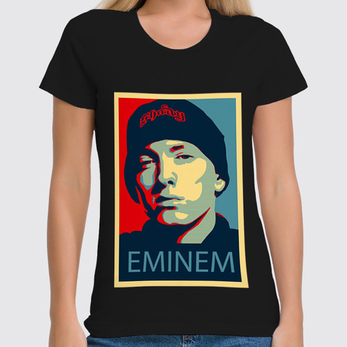 Заказать женскую футболку в Москве. Футболка классическая Eminem от mrmaximus - готовые дизайны и нанесение принтов.