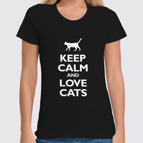 Заказать женскую футболку в Москве. Футболка классическая Любите кошек от Виктор Гришин - готовые дизайны и нанесение принтов.