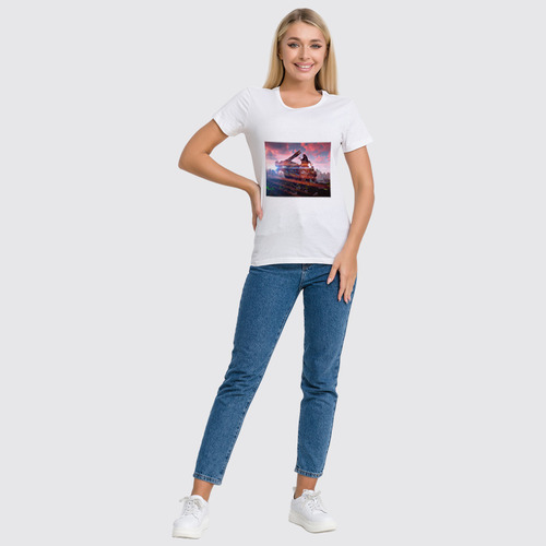 Заказать женскую футболку в Москве. Футболка классическая Horizon Zero Dawn от GeekFox  - готовые дизайны и нанесение принтов.