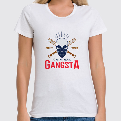 Заказать женскую футболку в Москве. Футболка классическая GANGSTA от balden - готовые дизайны и нанесение принтов.