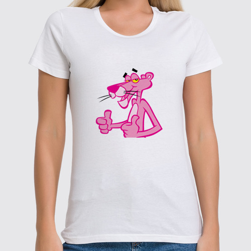 Заказать женскую футболку в Москве. Футболка классическая "Pink Panther" от Fedor - готовые дизайны и нанесение принтов.