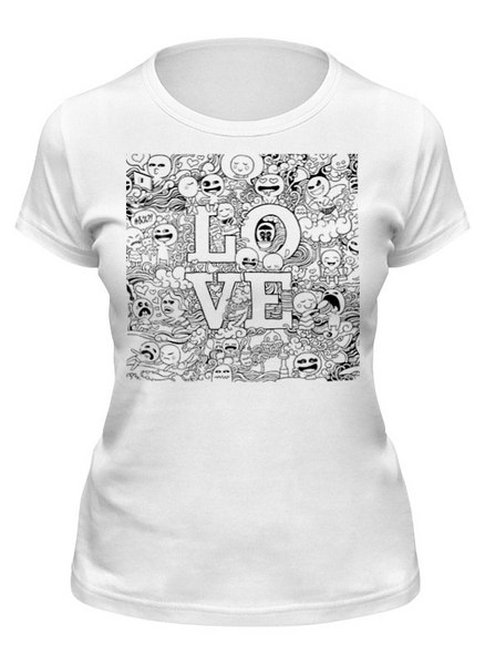 Заказать женскую футболку в Москве. Футболка классическая Любовь от Picasso - готовые дизайны и нанесение принтов.