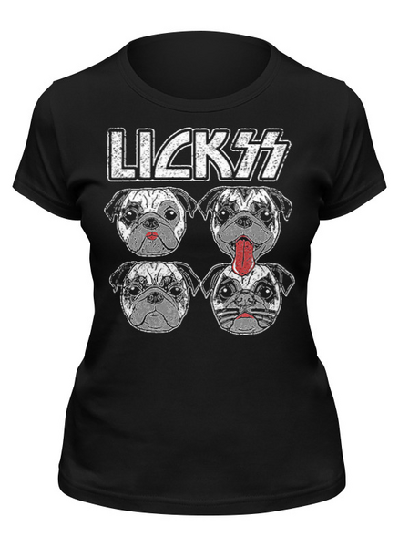 Заказать женскую футболку в Москве. Футболка классическая Lickss (KISS) от balden - готовые дизайны и нанесение принтов.