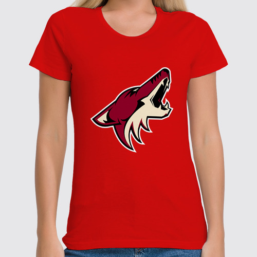 Заказать женскую футболку в Москве. Футболка классическая  Arizona Coyotes от dobryidesign - готовые дизайны и нанесение принтов.