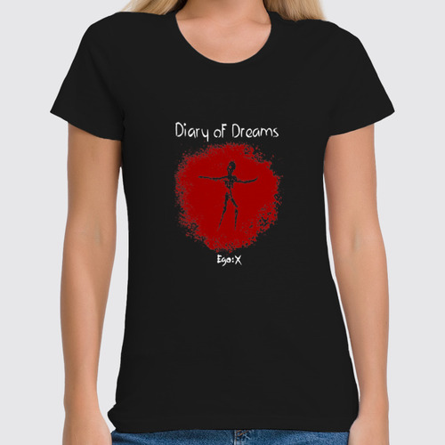 Заказать женскую футболку в Москве. Футболка классическая Diary of Dreams / Ego:X от OEX design - готовые дизайны и нанесение принтов.