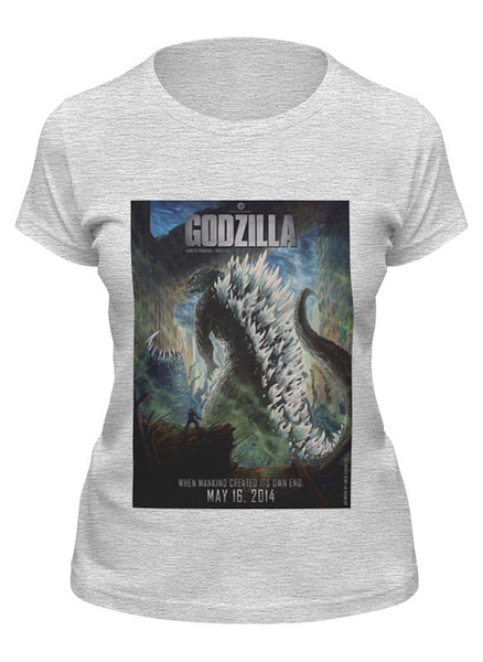 Заказать женскую футболку в Москве. Футболка классическая Godzilla / Годзилла от KinoArt - готовые дизайны и нанесение принтов.