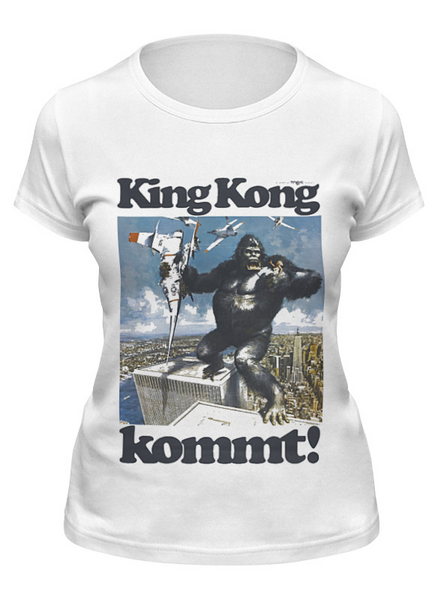Заказать женскую футболку в Москве. Футболка классическая King Kong от KinoArt - готовые дизайны и нанесение принтов.