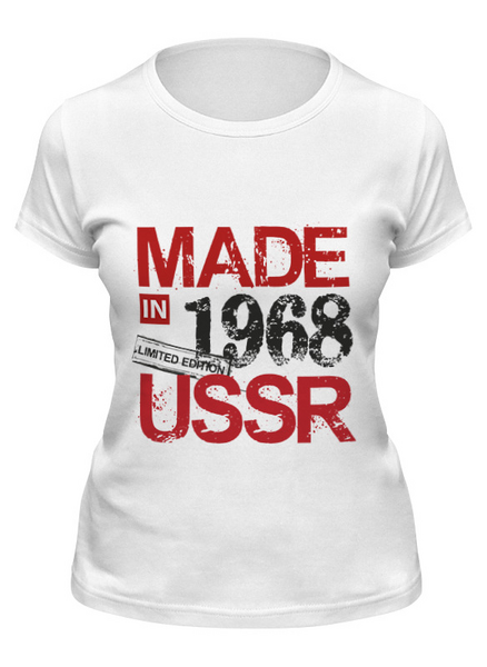 Заказать женскую футболку в Москве. Футболка классическая 1968 год рождения от Djimas Leonki - готовые дизайны и нанесение принтов.