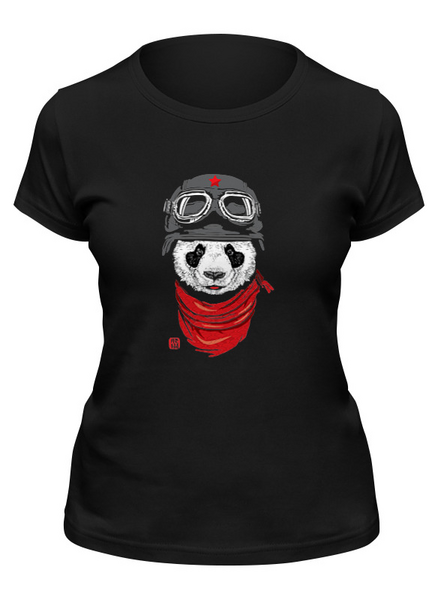 Заказать женскую футболку в Москве. Футболка классическая Панда от Zamula - готовые дизайны и нанесение принтов.