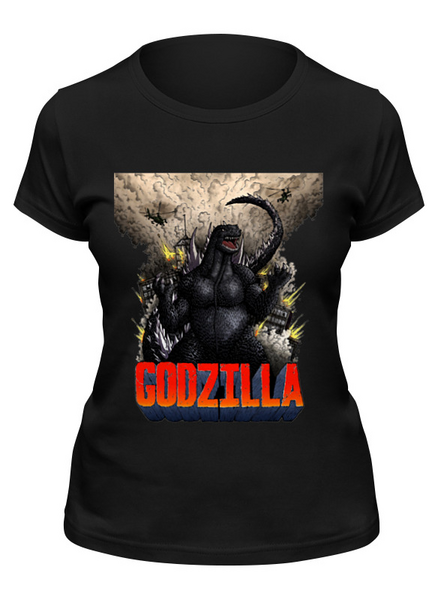 Заказать женскую футболку в Москве. Футболка классическая Godzilla от balden - готовые дизайны и нанесение принтов.