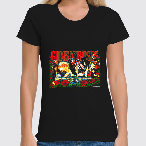 Заказать женскую футболку в Москве. Футболка классическая Gun's N' Roses от Fedor - готовые дизайны и нанесение принтов.