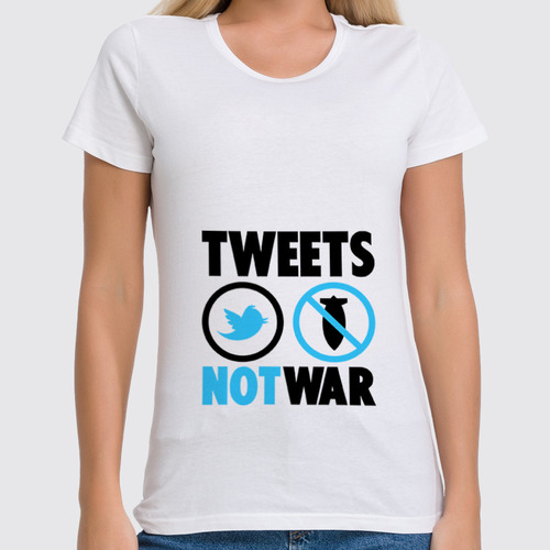 Заказать женскую футболку в Москве. Футболка классическая Tweets Not War от Printio - готовые дизайны и нанесение принтов.