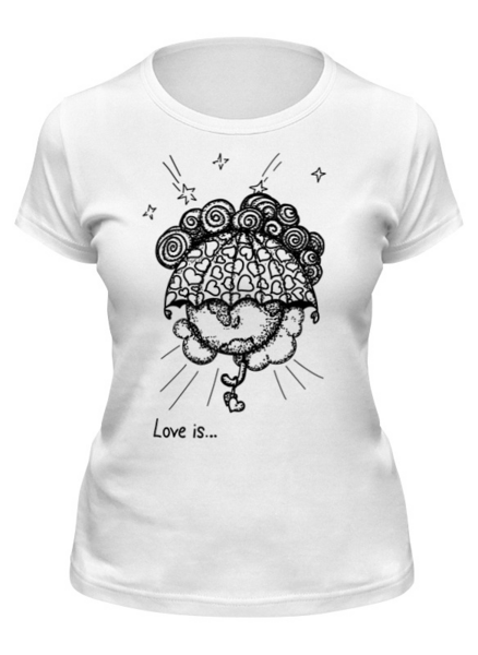 Заказать женскую футболку в Москве. Футболка классическая Любовь это… от Ольга Негреба - готовые дизайны и нанесение принтов.