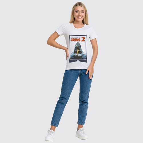 Заказать женскую футболку в Москве. Футболка классическая Jaws / Челюсти от KinoArt - готовые дизайны и нанесение принтов.