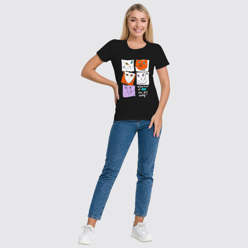 Заказать женскую футболку в Москве. Футболка классическая Странные кошки от ELENA ZHARINOVA - готовые дизайны и нанесение принтов.