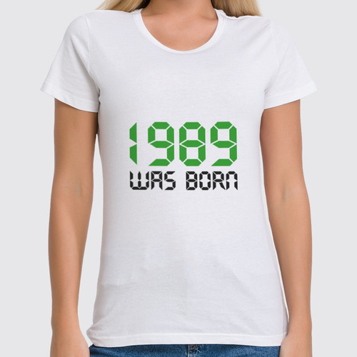 Заказать женскую футболку в Москве. Футболка классическая 1989 год рождения от Djimas Leonki - готовые дизайны и нанесение принтов.