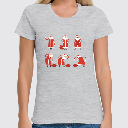 Заказать женскую футболку в Москве. Футболка классическая Асана Санта от DED MOROZ - готовые дизайны и нанесение принтов.