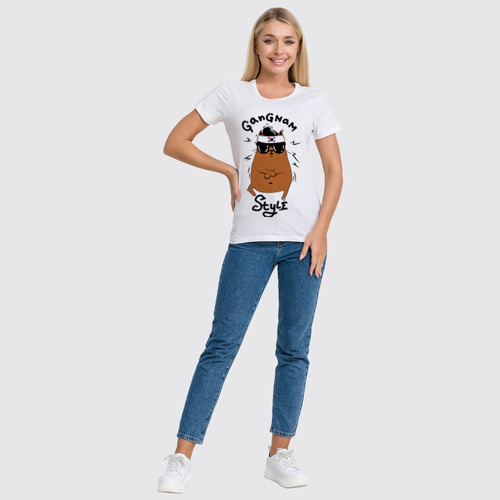 Заказать женскую футболку в Москве. Футболка классическая котит от queen  - готовые дизайны и нанесение принтов.