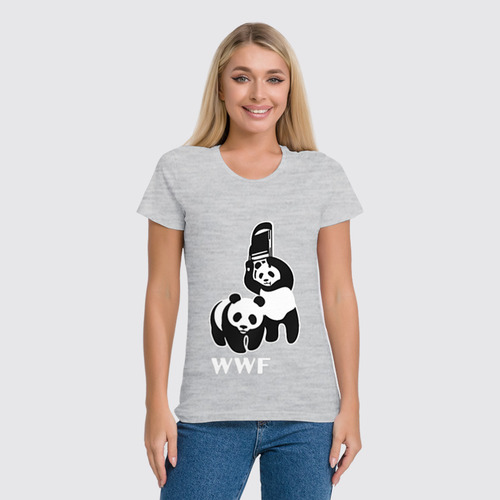 Заказать женскую футболку в Москве. Футболка классическая WWF Panda от Leichenwagen - готовые дизайны и нанесение принтов.