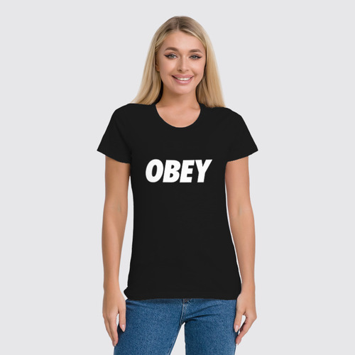 Заказать женскую футболку в Москве. Футболка классическая OBEY  от DESIGNER   - готовые дизайны и нанесение принтов.