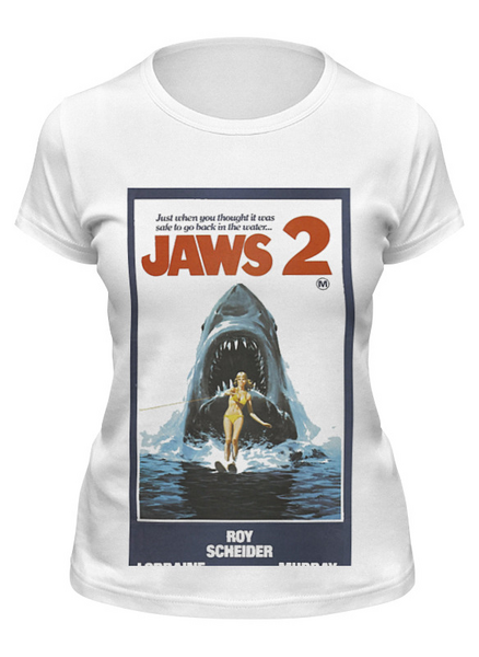 Заказать женскую футболку в Москве. Футболка классическая Jaws / Челюсти от KinoArt - готовые дизайны и нанесение принтов.