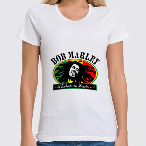 Заказать женскую футболку в Москве. Футболка классическая MARLEY от gent777 - готовые дизайны и нанесение принтов.
