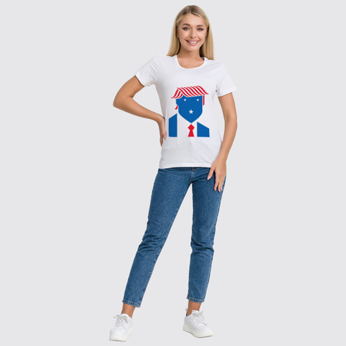 Заказать женскую футболку в Москве. Футболка классическая Дональд Трамп от fanart - готовые дизайны и нанесение принтов.