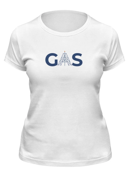 Заказать женскую футболку в Москве. Футболка классическая "GAS" от cooldesign  - готовые дизайны и нанесение принтов.