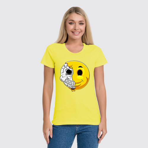 Заказать женскую футболку в Москве. Футболка классическая Skull Smile от balden - готовые дизайны и нанесение принтов.