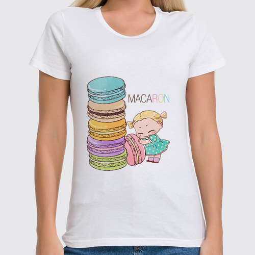 Заказать женскую футболку в Москве. Футболка классическая macaron от наталья  - готовые дизайны и нанесение принтов.