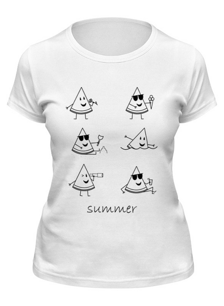 Заказать женскую футболку в Москве. Футболка классическая Арбузик на отдыхе от Наталья Хахлина - готовые дизайны и нанесение принтов.