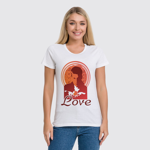 Заказать женскую футболку в Москве. Футболка классическая I Love You от Елена Савченко - готовые дизайны и нанесение принтов.