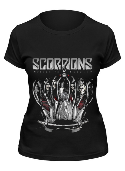 Заказать женскую футболку в Москве. Футболка классическая Scorpions - Return to Forever tour от Денис - готовые дизайны и нанесение принтов.