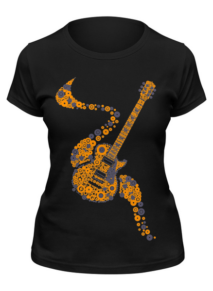 Заказать женскую футболку в Москве. Футболка классическая Гитара от valezar - готовые дизайны и нанесение принтов.