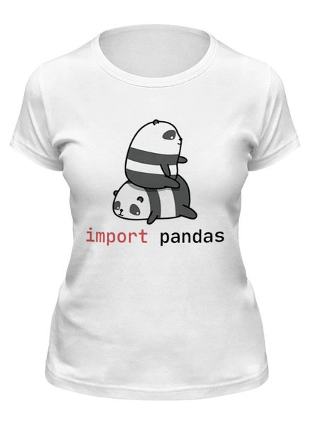 Заказать женскую футболку в Москве. Футболка классическая import pandas от cherdantcev - готовые дизайны и нанесение принтов.