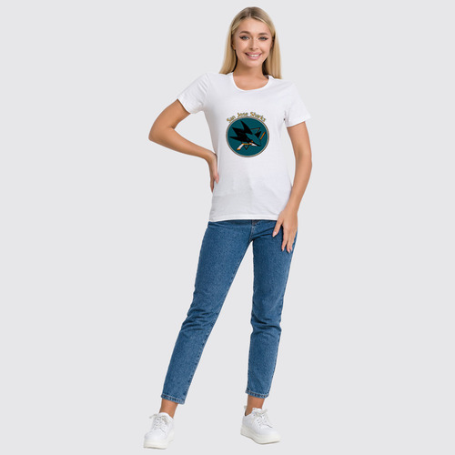 Заказать женскую футболку в Москве. Футболка классическая San Jose Sharks от kspsshop - готовые дизайны и нанесение принтов.