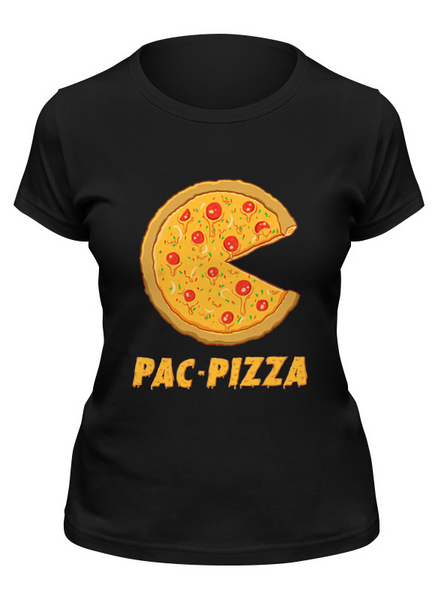 Заказать женскую футболку в Москве. Футболка классическая Пак-Пицца от printik - готовые дизайны и нанесение принтов.
