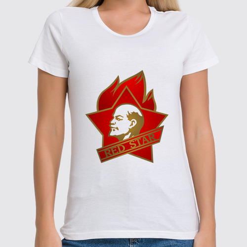 Заказать женскую футболку в Москве. Футболка классическая Red star от gopotol - готовые дизайны и нанесение принтов.