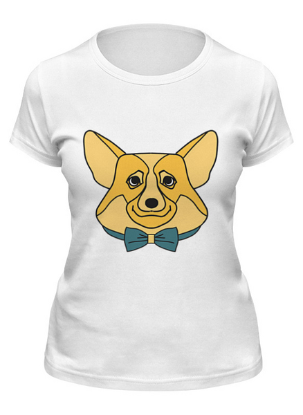Заказать женскую футболку в Москве. Футболка классическая Корги Corgi от chistopopitersky - готовые дизайны и нанесение принтов.