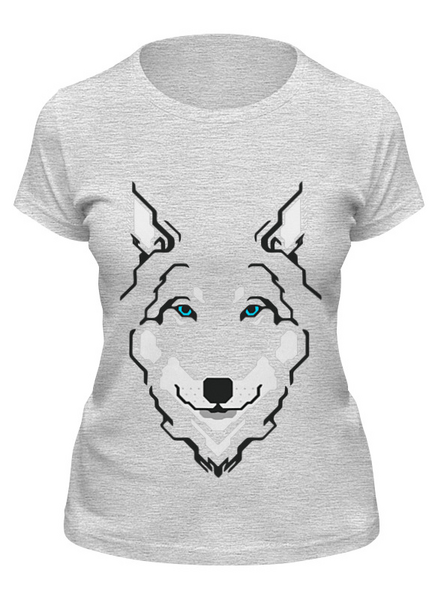 Заказать женскую футболку в Москве. Футболка классическая Волк (Wolf) от fanart - готовые дизайны и нанесение принтов.