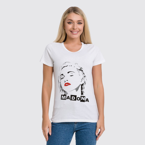 Заказать женскую футболку в Москве. Футболка классическая Мадонна (Madonna) от coolmag - готовые дизайны и нанесение принтов.