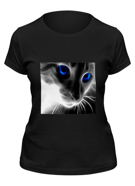 Заказать женскую футболку в Москве. Футболка классическая тема кошки от tigrana09@rambler.ru - готовые дизайны и нанесение принтов.